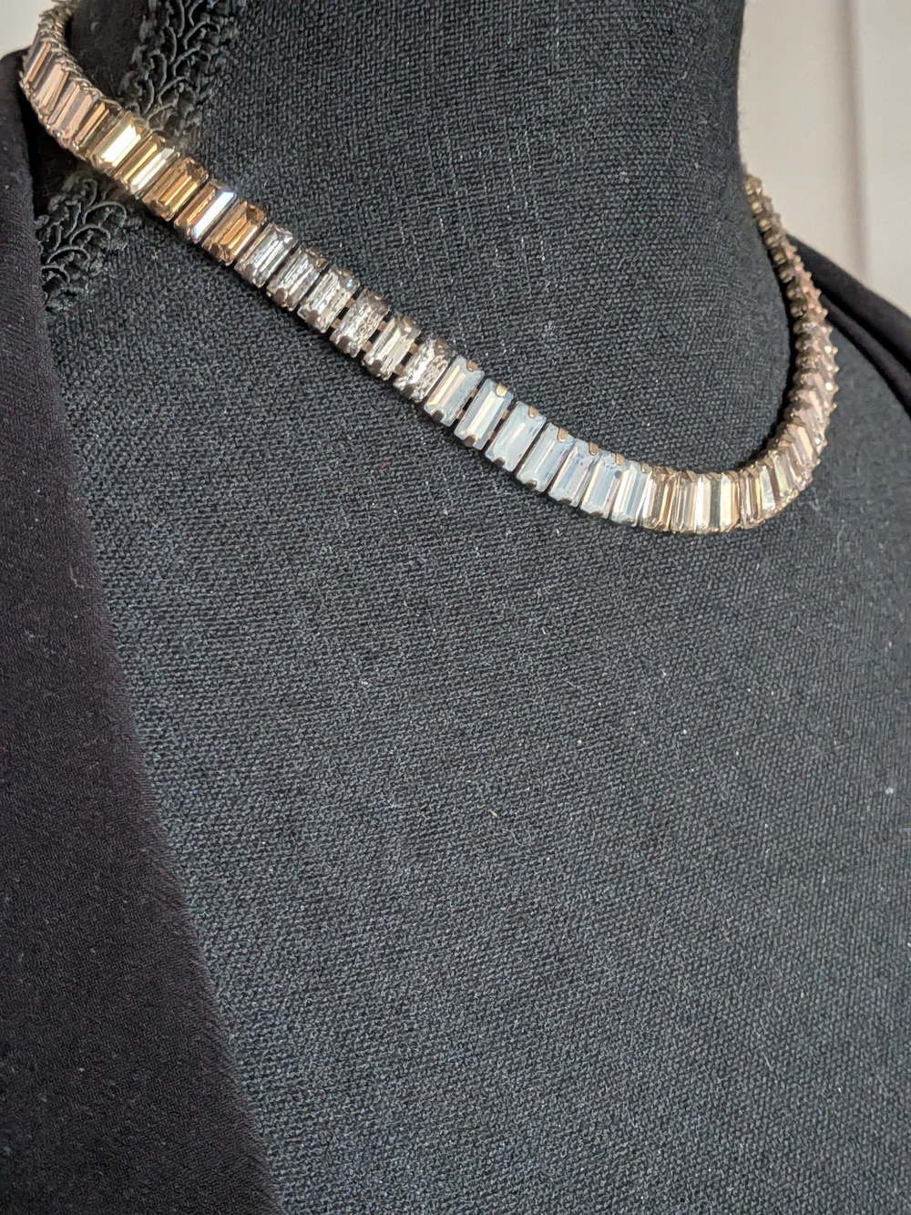 Banana Republic Tutti Frutti Baguette Ombre Crystal Tennis Necklace Gold-Tone6